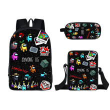 (24) 3pcs Among Us Backpack Schoolbag Pencil Bag Student