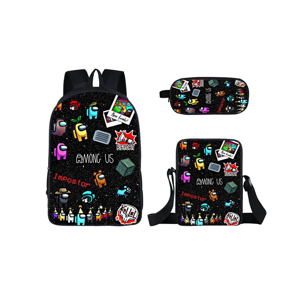 (24) 3pcs Among Us Backpack Schoolbag Pencil Bag Student