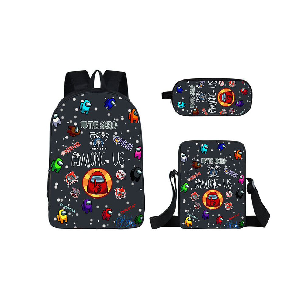 (26) 3pcs Among Us Backpack Schoolbag Pencil Bag Student
