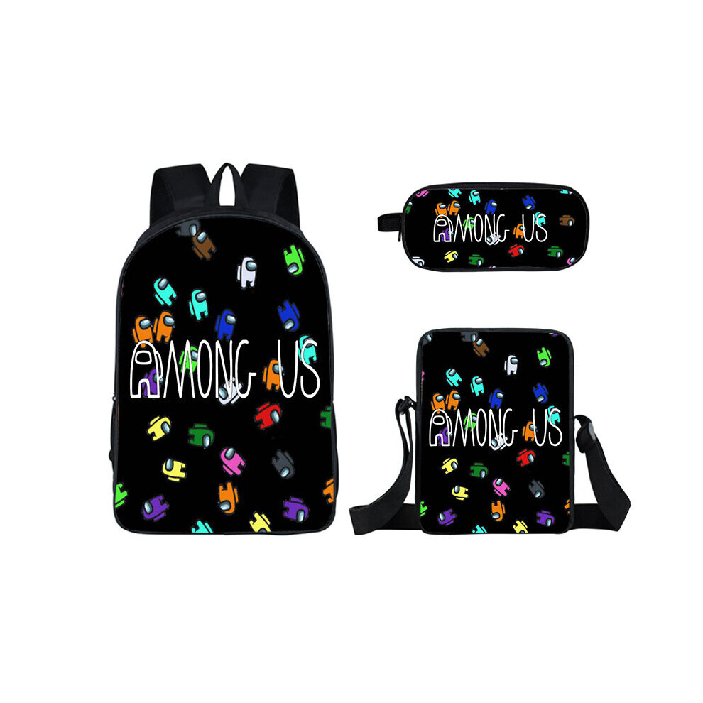 (21) 3pcs Among Us Backpack Schoolbag Pencil Bag Student