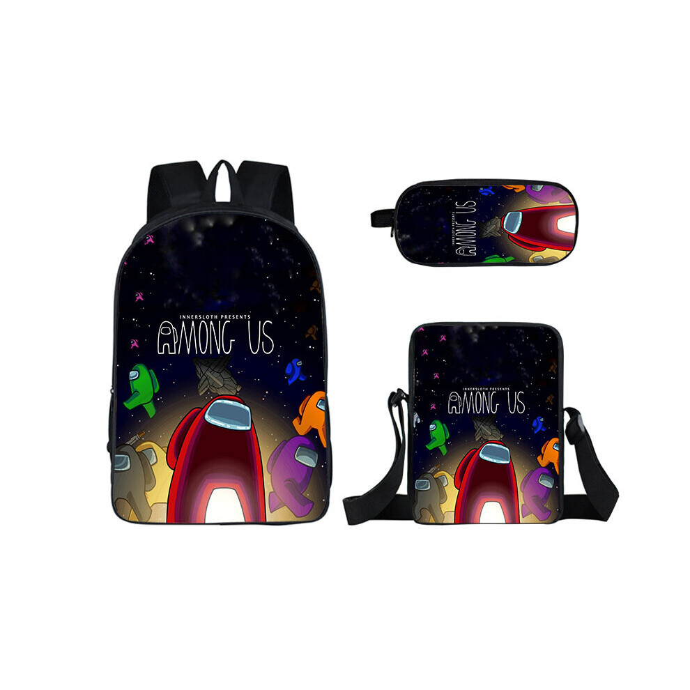 (11) 3pcs Among Us Backpack Schoolbag Pencil Bag Student