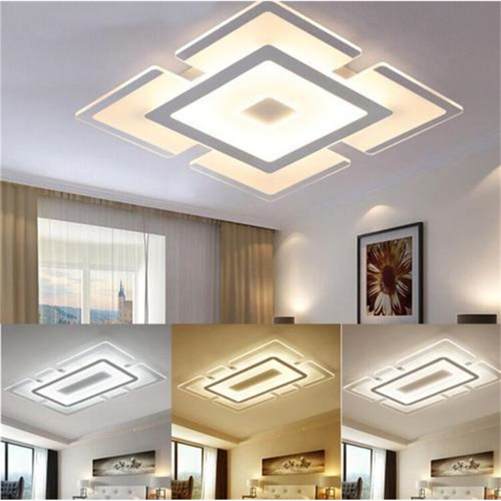 (White) Acrylic LED Ceiling Light Home Lamp Modern Elegant Living Room Bedroom Square-image-OPC-P7TGNN6-NEW