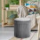 Living And Home (Grey) Round Ottoman Storage Pouffe Stool Velvet Footstool 3