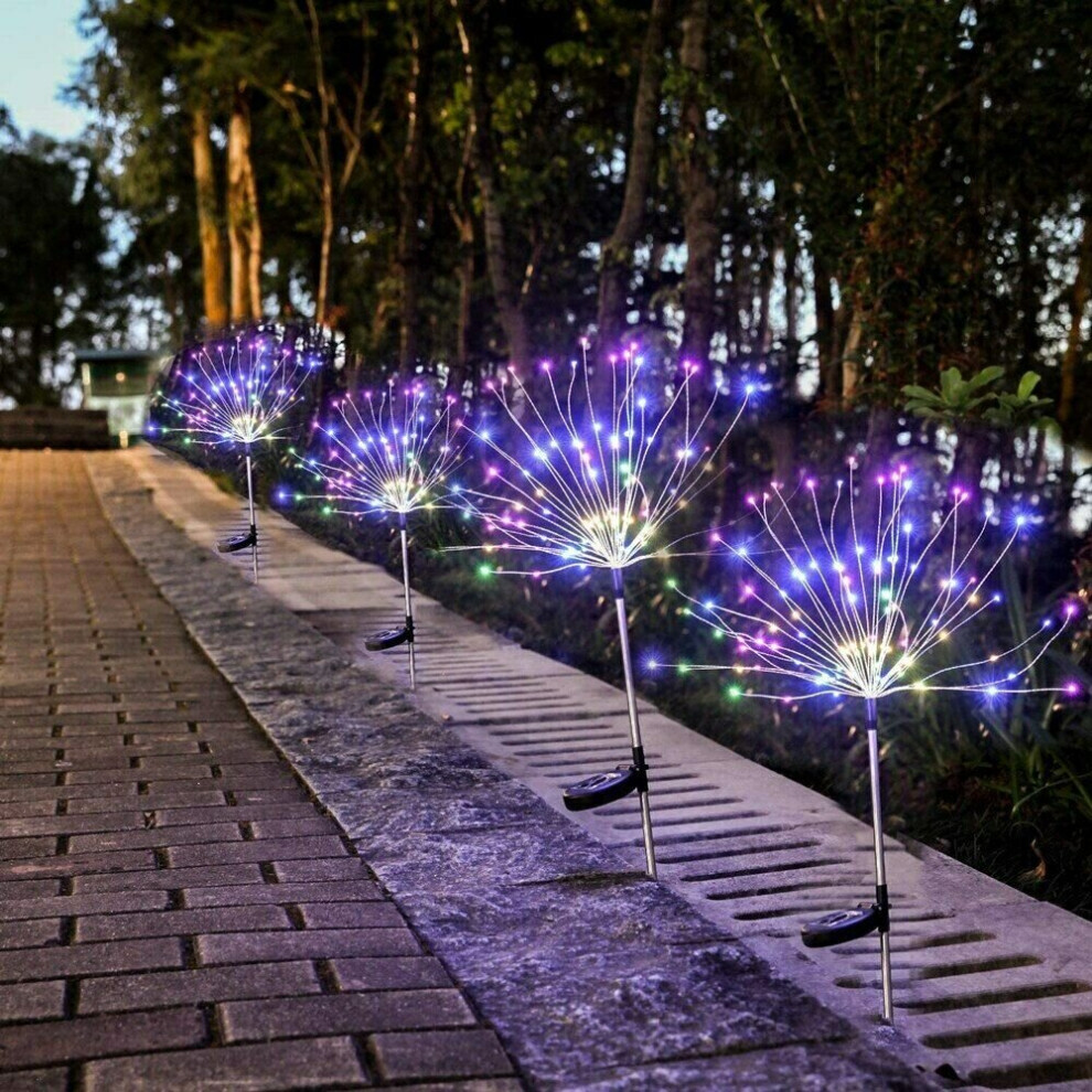 (4 x Multicolor Lights) GEEZY Solar Powered Lights Fairy Light Patio Garden Multiple Colours 90 LED Starburst