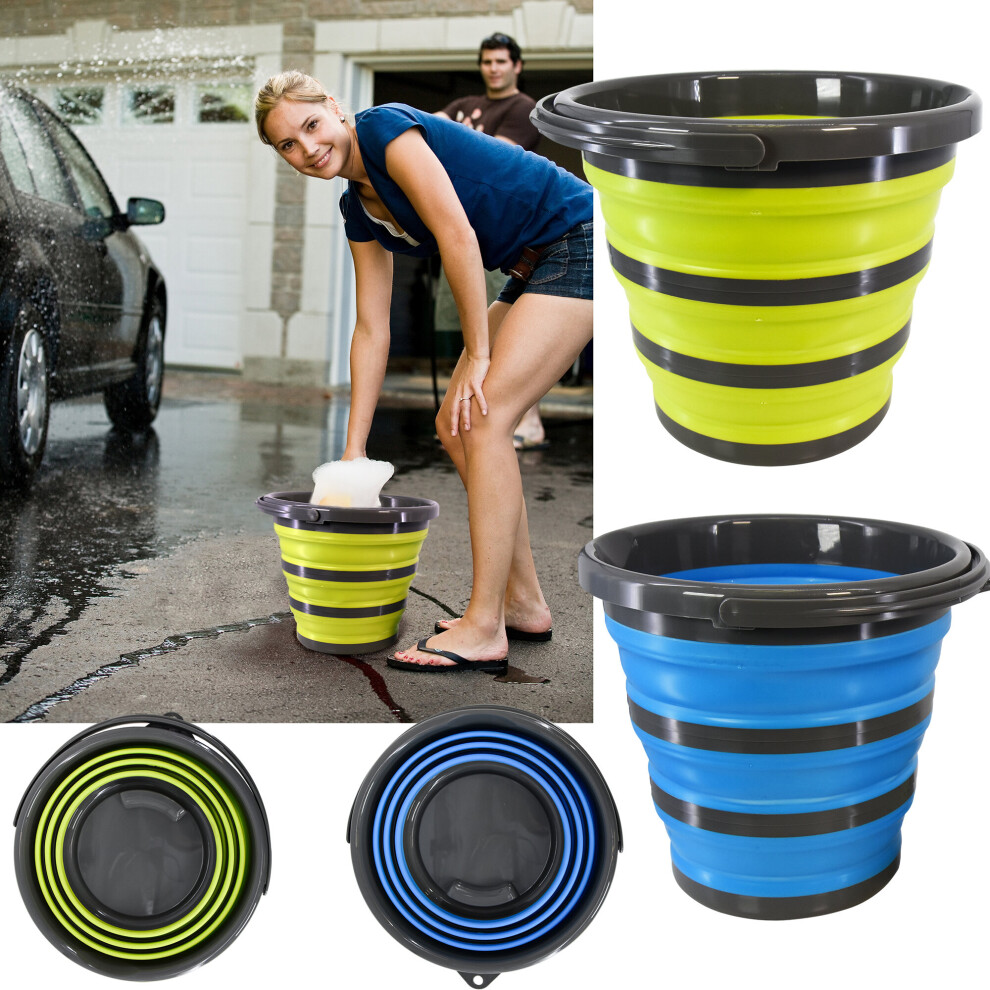 GEEZY Folding Silicone Collapsible Bucket Camping Caravan Hiking Fishing Wash Up Bowl