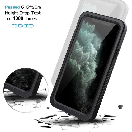 Lanhiem iPhone 11 Pro Case, IP68 Waterproof Dustproof Shockproof Case with Built-in Screen Protector, Full Body Protective Front and Clear C 2