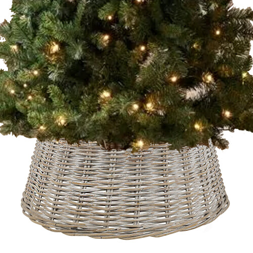 URBN Living (White) Large Christmas Xmas Rattan Wicker Base Tree Skirt 1