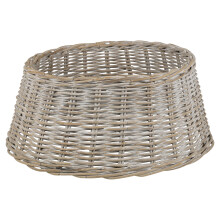 (White) Large Christmas Xmas Rattan Wicker Base Tree Skirt
