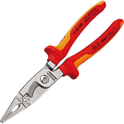 Knipex Knipex 13 86 200 VDE Pliers Electrical Installation Multi Component Grips 200mm 2