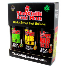 The Chilli Jam Man Smoky Box Set Of 3 BBQ Mild Medium Hot Chilli Sauce