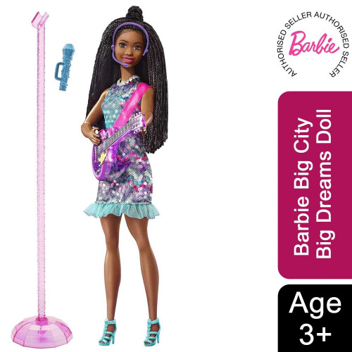 Barbie Doll with Music & Light-Up Feature, Purple Guitar - Singing