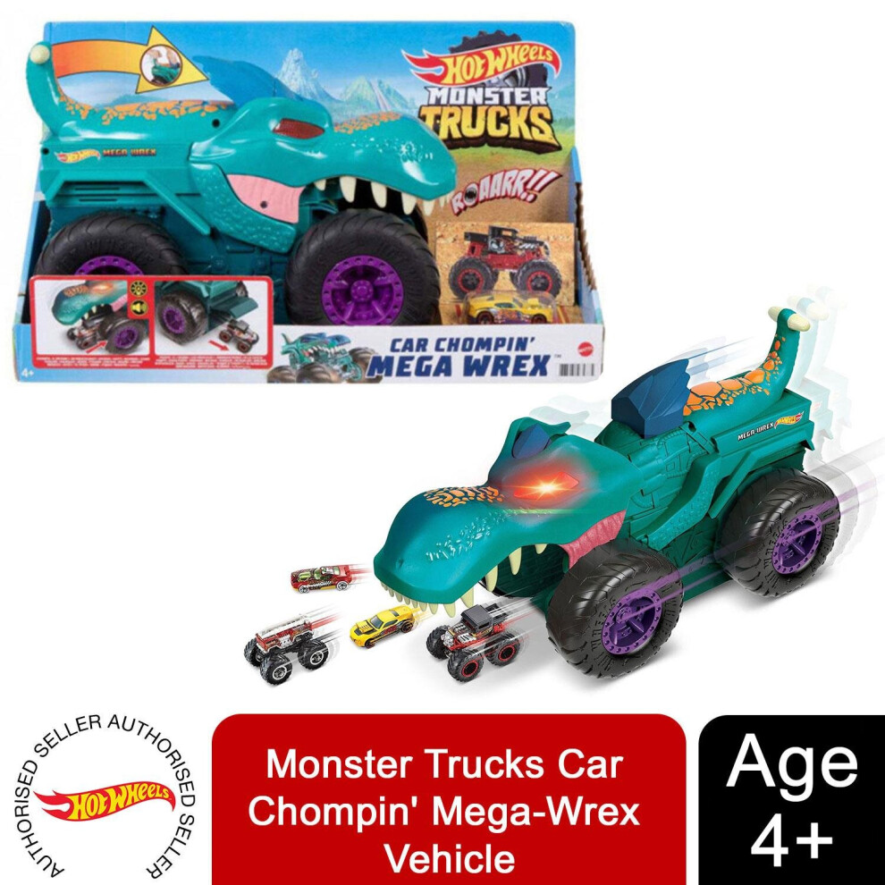 Hot Wheels Monster Trucks Car Chompin' Mega-Wrex Vehicle