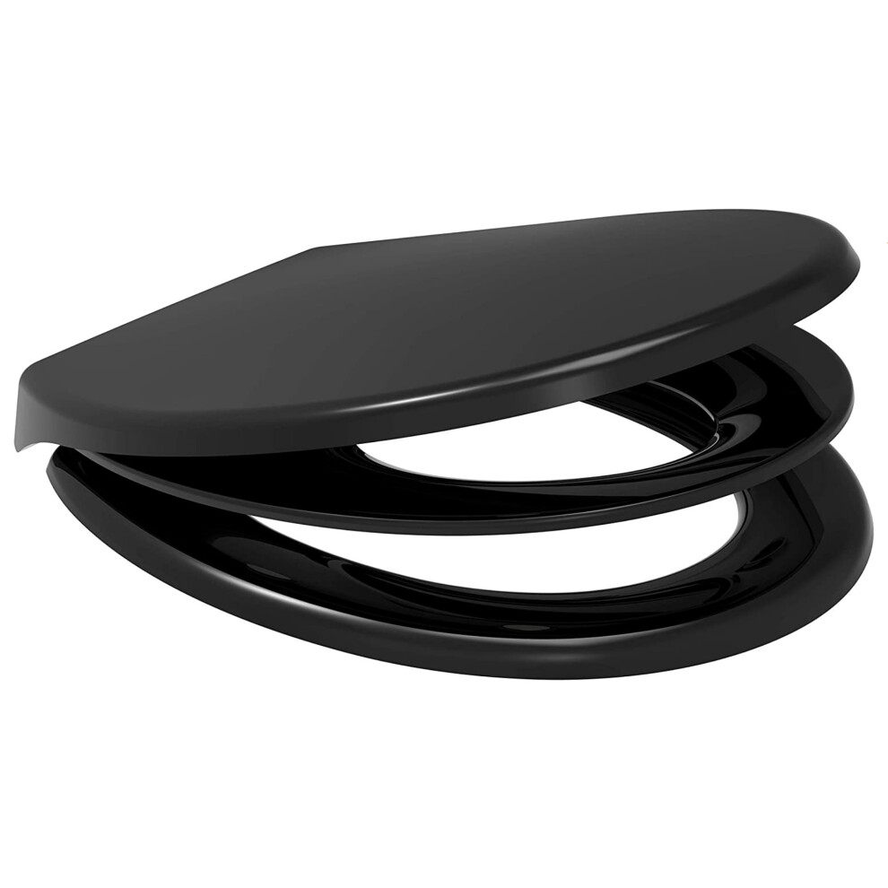 (Black) FAMILY CHILD POTTY TRAINING Toilet Seat - Anti Bac Quick Release - Available in White, Grey or Black