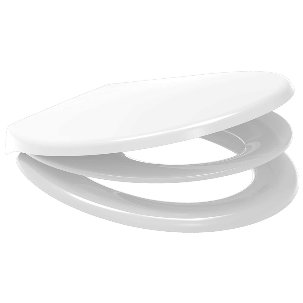 (White) FAMILY CHILD POTTY TRAINING Toilet Seat - Anti Bac Quick Release - Available in White, Grey or Black