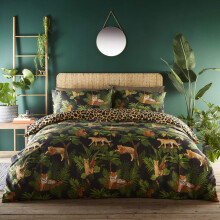 Portfolio Jungle Cats Reversible King Size Duvet Cover Set Bedding Bed Set