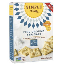 Simple Mills, Amandelmeel Crackers, Fijn Gemalen Zeezout, 4,25 oz (120 g)