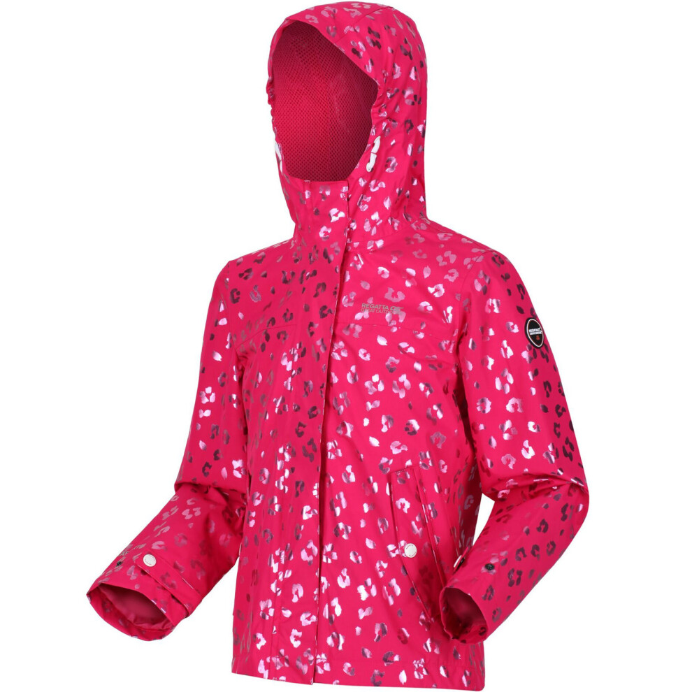 (14Yrs, Dutchess Animal) Regatta Kids Childrens Bibiana Waterproof Hooded Outdoor Summer Jacket Coat