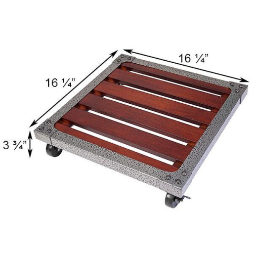 16 Inch Square Industrial Heavy Weight Wood Plant Caddy