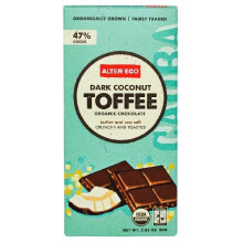 Alter Eco, Organisk Mørk Chokolade Bar, Kokos Toffee, 47% Kakao, 2,82 oz (80 g)