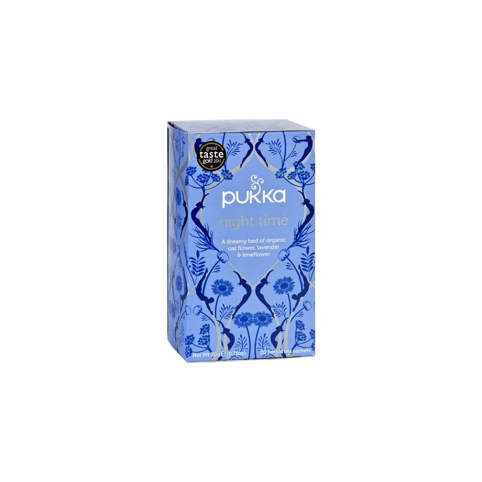 Pukka Herbs, Night Time Tea, Naturally Caffeine Free, 20 Herbal Tea Sachets, 0.71 Oz (20 G)