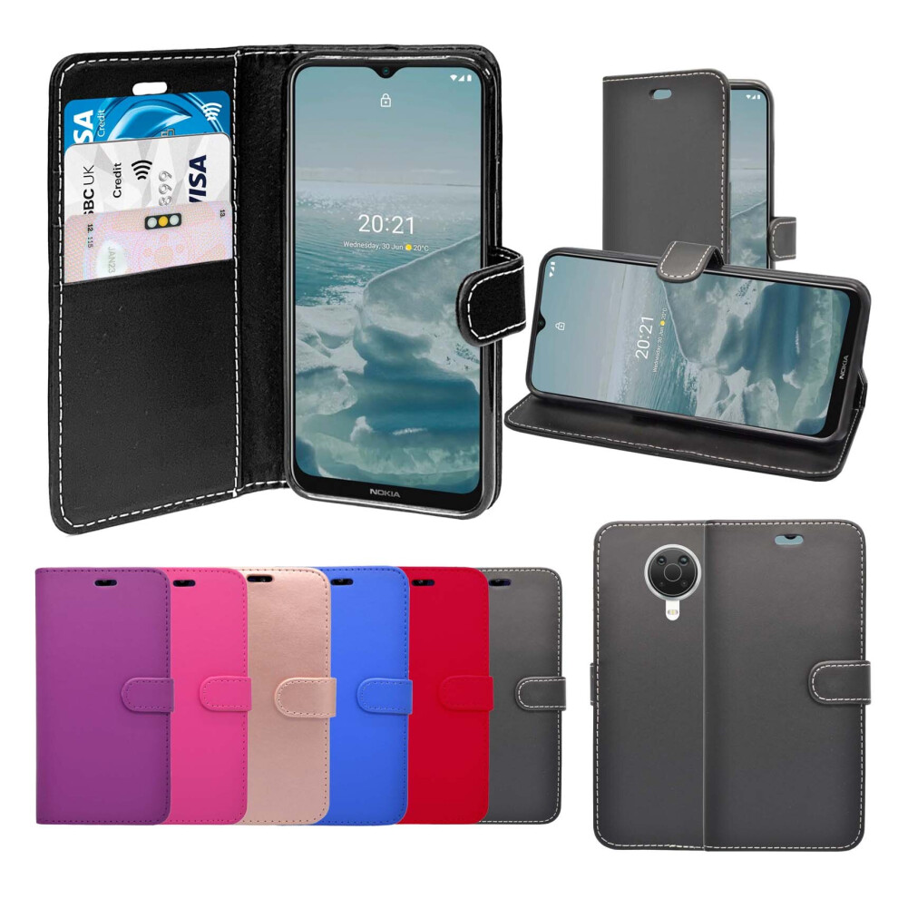 (Black) For Nokia G20 Wallet Flip Pu Leather Pouch Case Cover Black 304063169811