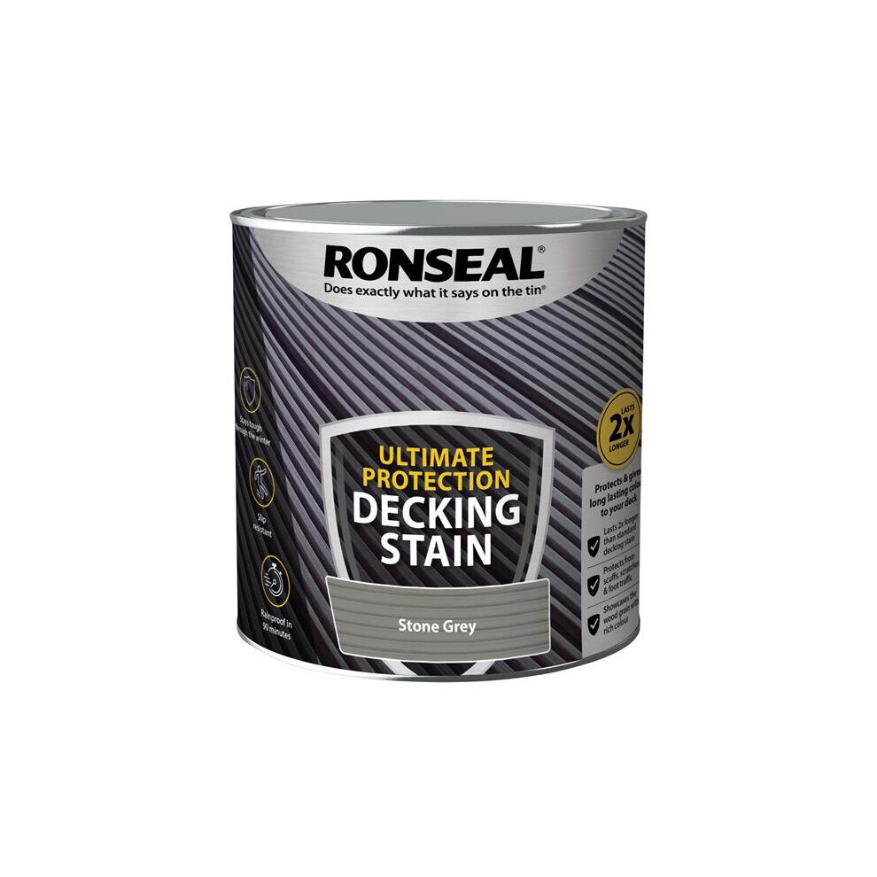 Ronseal Ultimate Protection Decking Stain Stone Grey 2.5 litre 39121