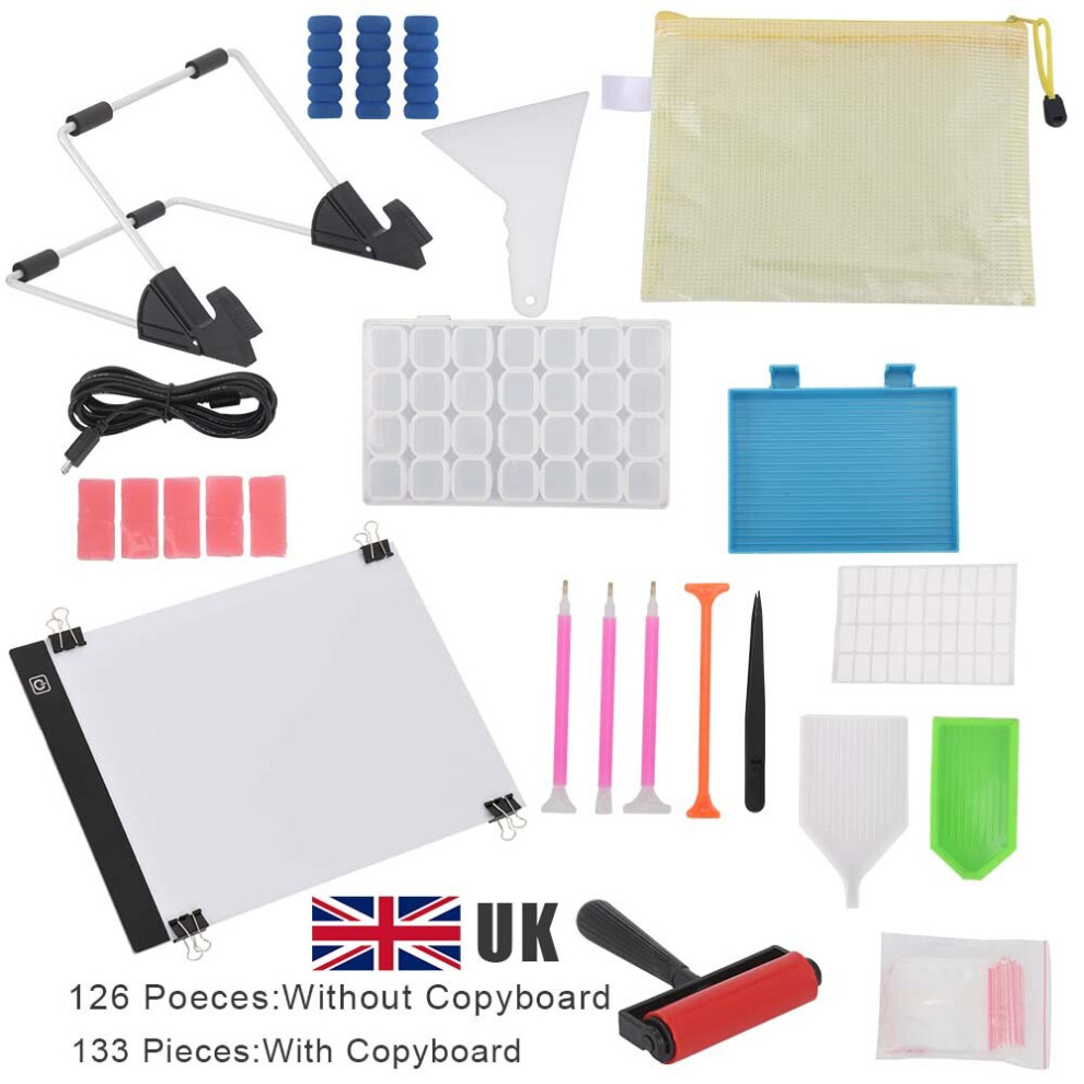 133PC Diamond Painting Tools LED Pad Drawing Board Stand Accessories