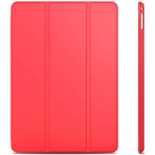 (Red, iPad Air 4) Ultra Thin Magnetic Smart Folio Cover + Back Case Light Weight Protective PU Leather Case For Apple iPad Pro 11 inch (2021 / 2020 /2018)