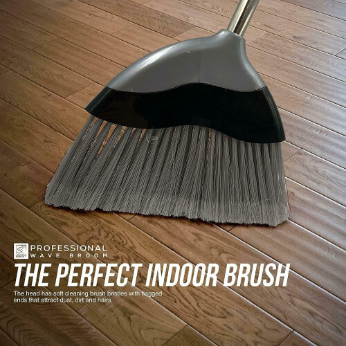Soft Indoor Broom Long Handled Sweeping Wave Brush Bristle Kitchen 1