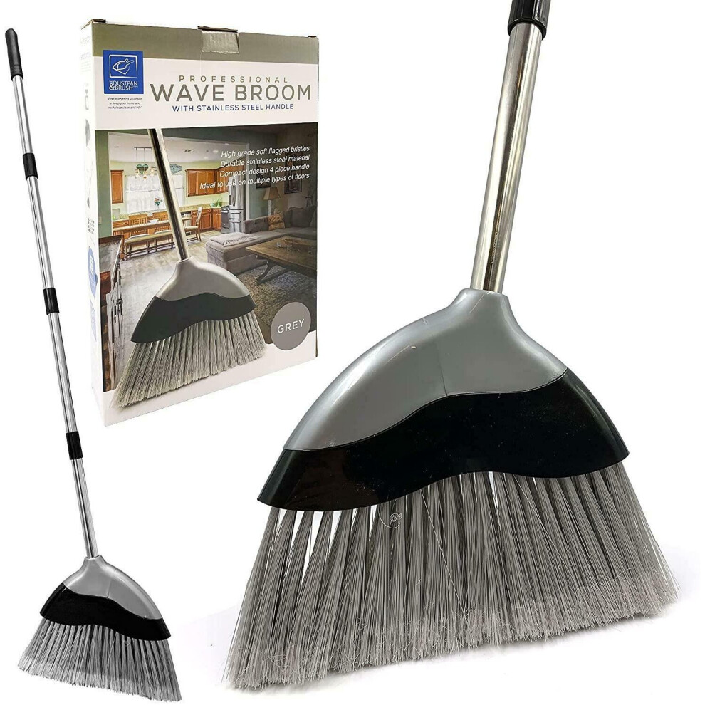 Soft Indoor Broom Long Handled Sweeping Wave Brush Bristle Kitchen