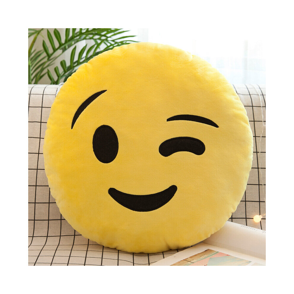 (Eyebrows, 32cm) Design Emoji Round Cushion Pillow for Home Decor Kids Room Decorative Plush Pillow for Car Sofa Pets Cushions