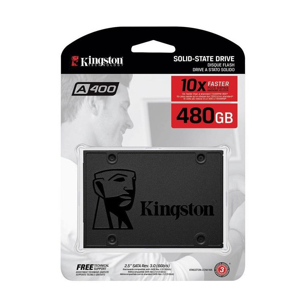 V.i.p. Kingston 480Gb Ssd A400 2.5" Sata Iii 6 Gb/S 550Mb/S 480G Sa400s37/480G