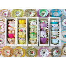 Eurographics Colourful Tea Cups 1000-Piece Jigsaw Puzzle - Smart Cut Technology, Recycled Board, 67.3x48.9cm - EG60005342
