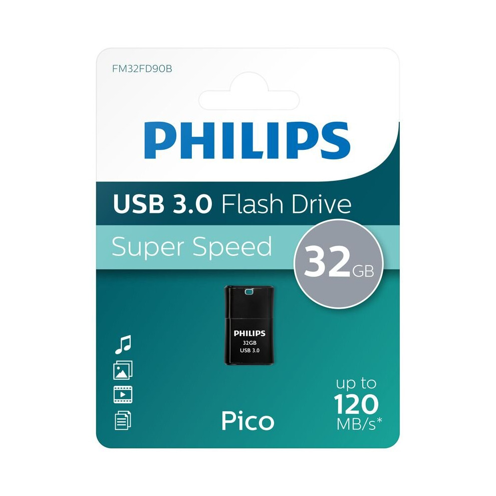 Philips Usb 3.0 Pico Edition Flash Drive 32Gb Pen Drive - Black