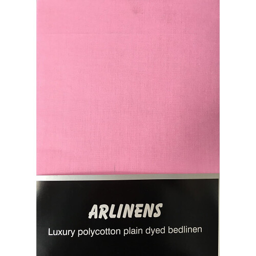 (Single, Pink) Plain Luxuary Percale Polycotton Flat Sheet Easy Care Long Lasting in 17 Colours
