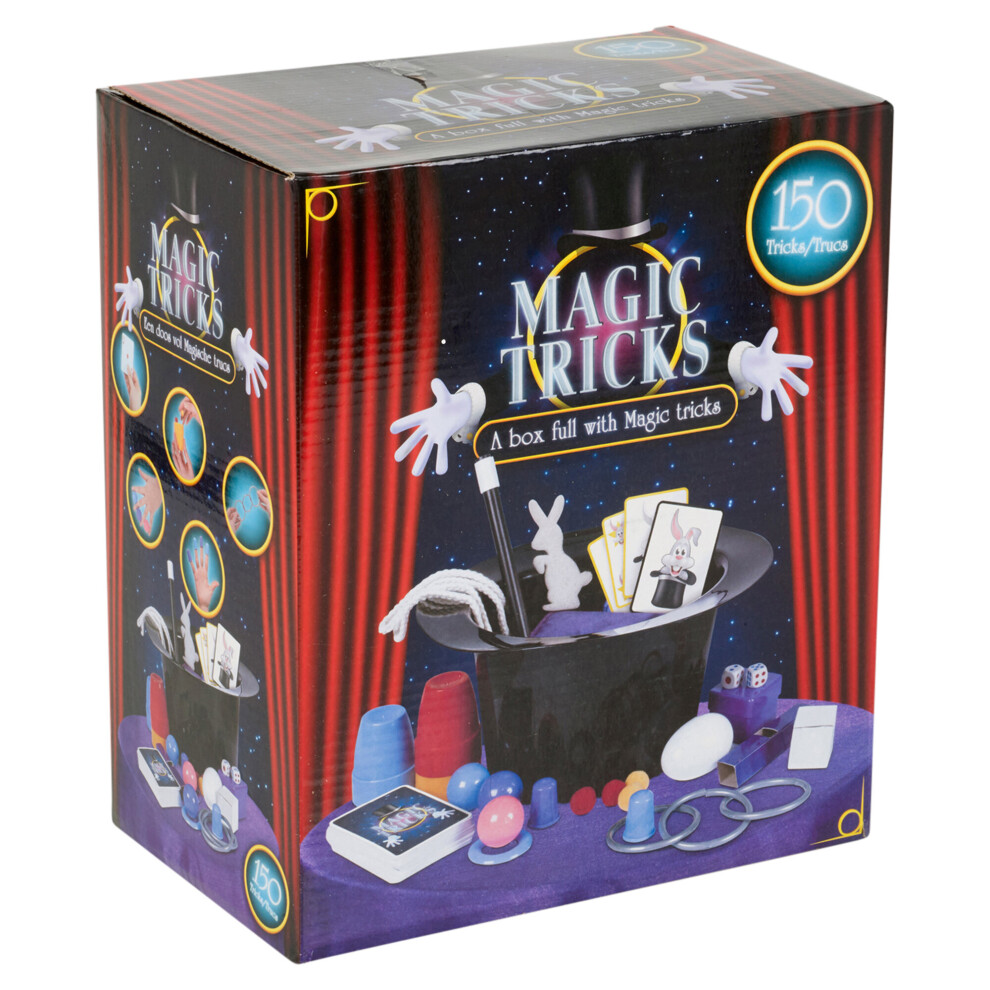 Kids Magic Set 150 Tricks + Instructions Magician Top Hat Card Tricks