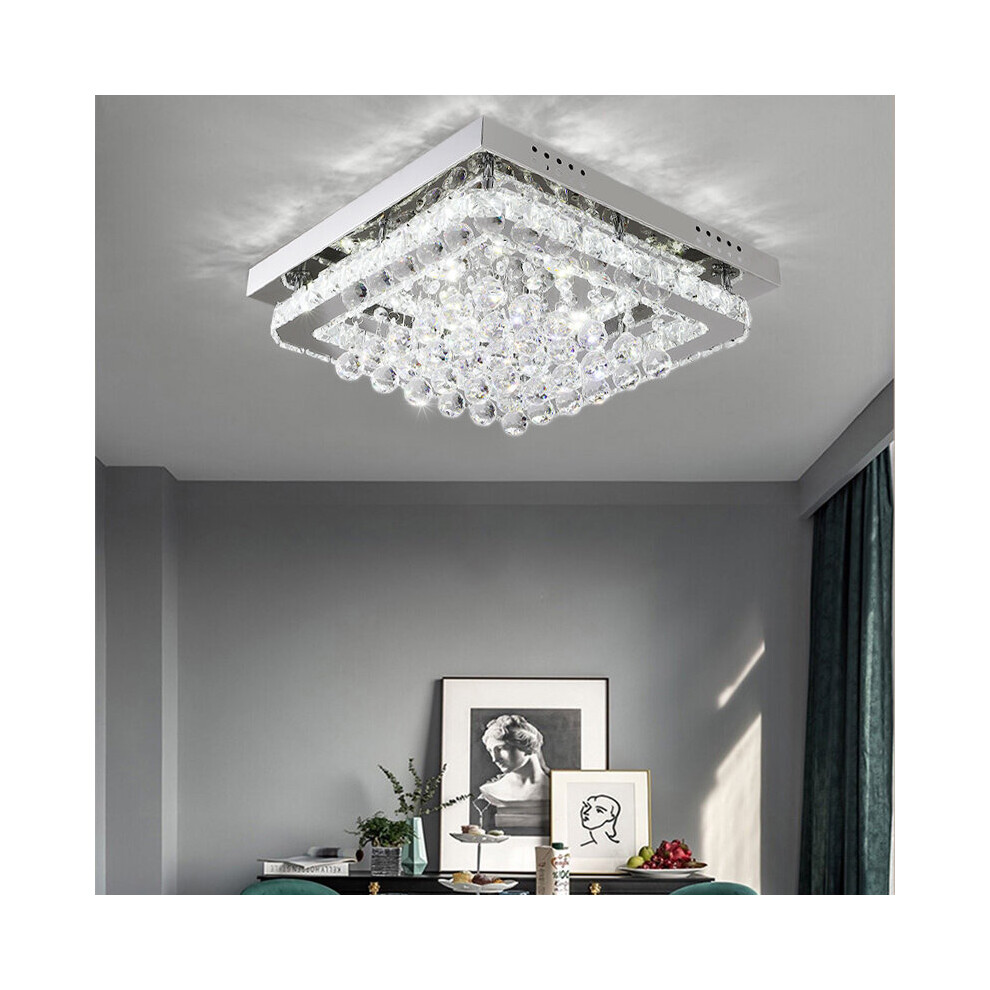 (Cool White) Modern Fancy LED Crystal Chandelier Ceiling Light Fixture