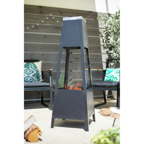 La Hacienda La Hacienda Contemporary Silver Top Chimenea - Black 2
