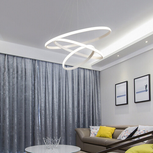 Living And Home (20+40+60cm, Cool White) Modern Hanging LED Ceiling Light Chandelier Lamp 1