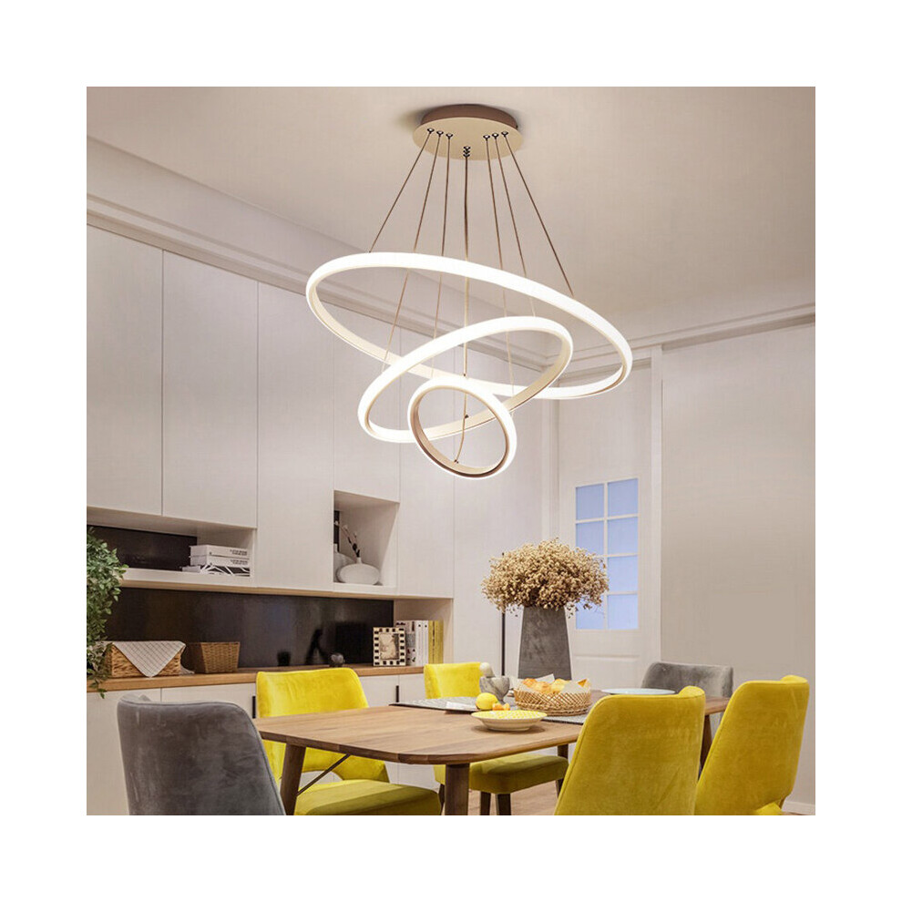 (20+40+60cm, Dimmable) Modern Hanging LED Ceiling Light Chandelier Lamp