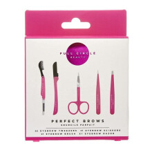 Full Circle Beauty Stainless Steel Precision Eyebrow Shaping Kit 5pcs