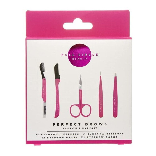 Full Circle Beauty Stainless Steel Precision Eyebrow Shaping Kit 5pcs