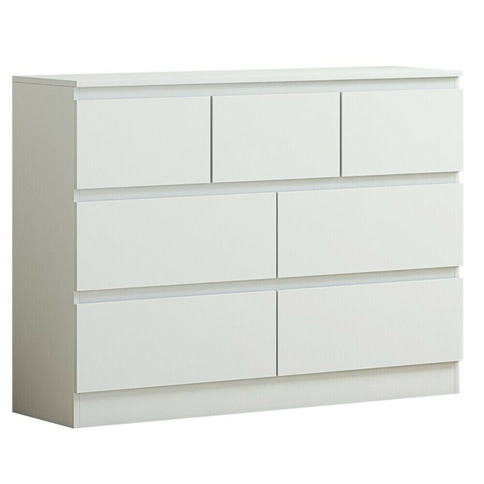 (Matt White, 7 Drawer Chest) Carlton Chest Of Drawers Matt Finish