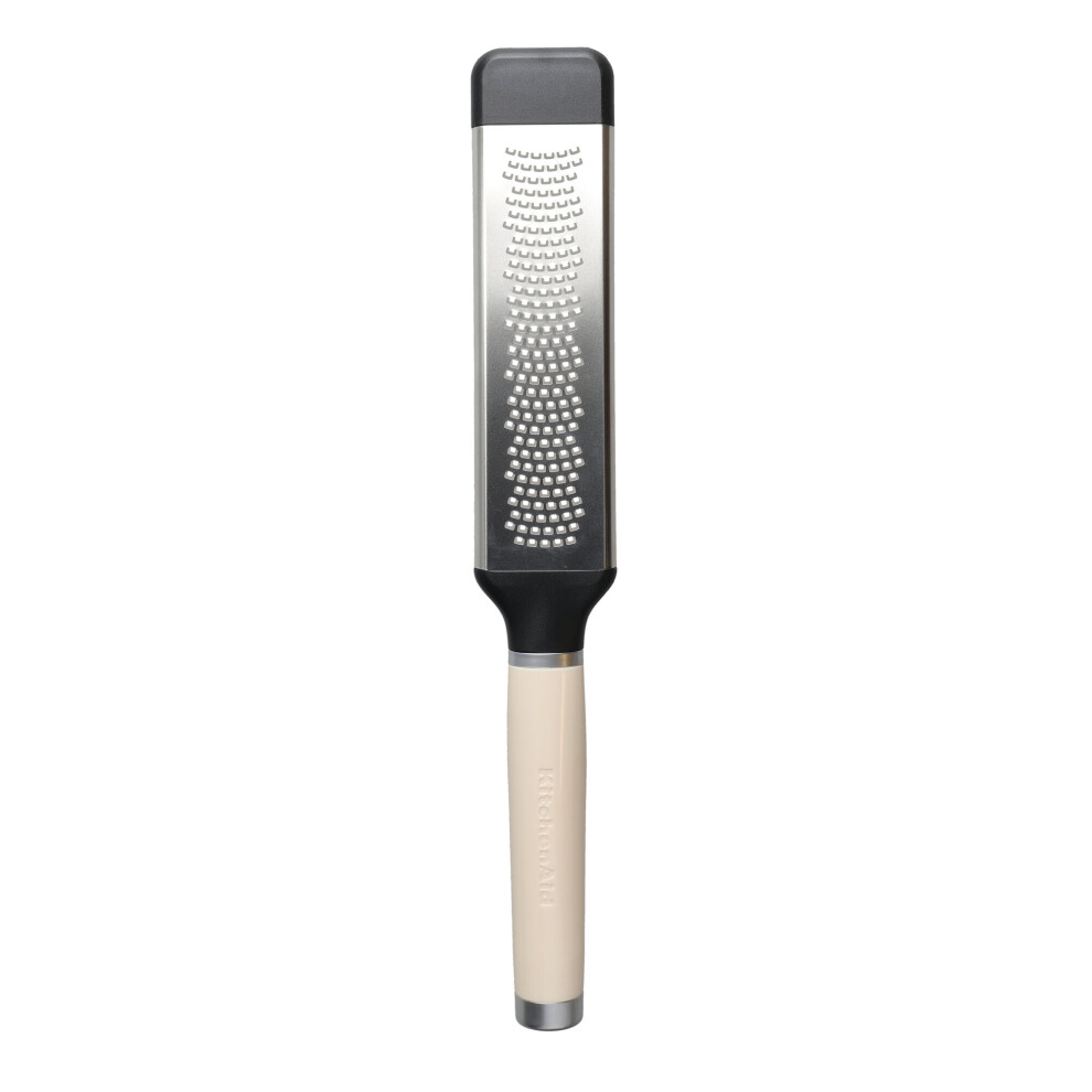 KitchenAid Etched Cheese Grater, Stainless Steel Two-Way Paddle Fine Grater  Almond Cream