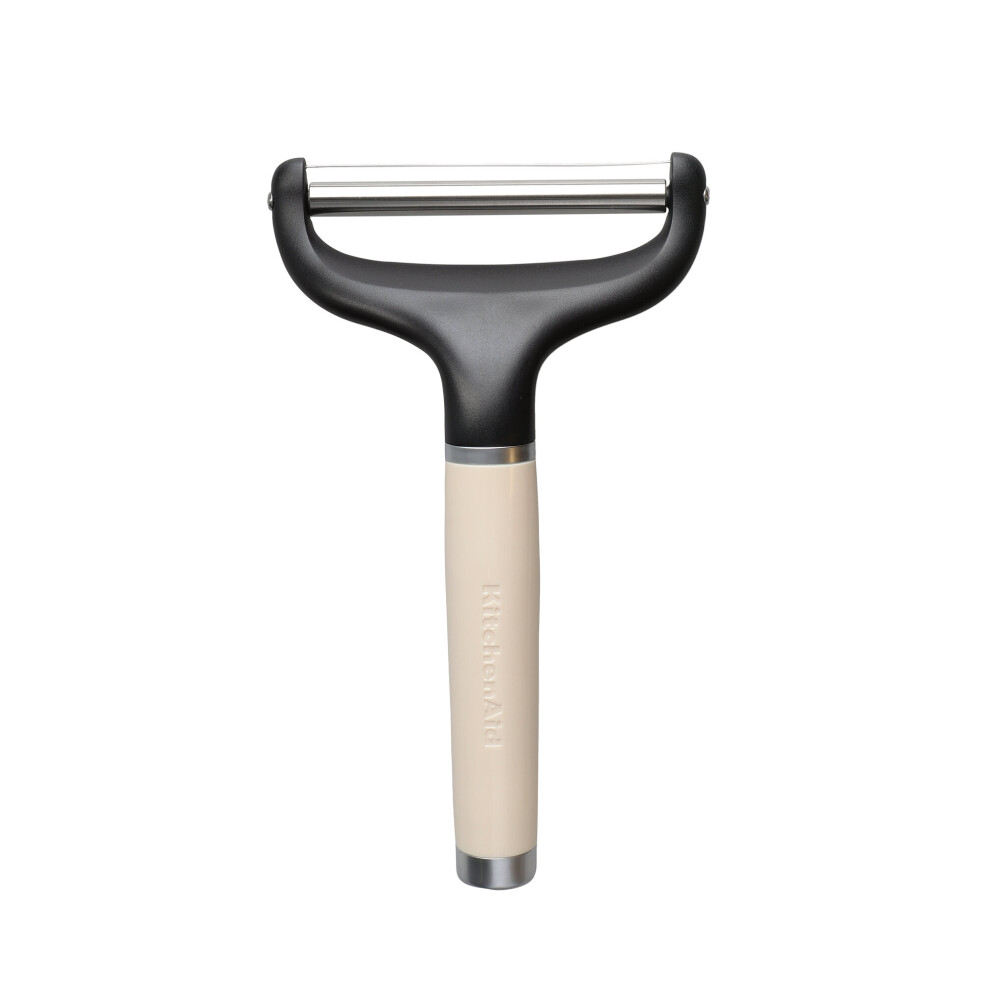 Kitchenaid Almond Cheese Slicer - Stainless Steel Wire Cutter For Hard & Semi-Soft Cheeses, Ergonomic Handle, Dishwasher Safe Cream