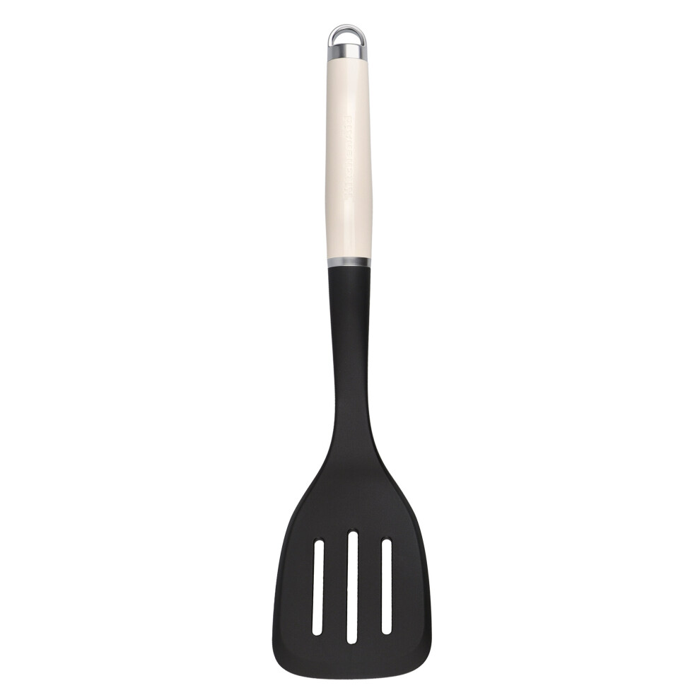 KitchenAid Slotted Turner, Heat Resistant Non-Stick Fish Slice  Almond Cream