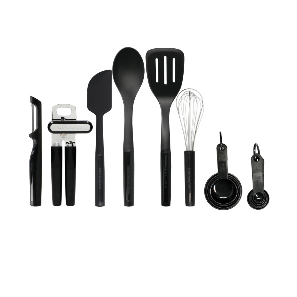 KitchenAid 15 Piece Kitchen Utensil Set, Heat Resistant and Dishwasher Safe Cooking Tools  Black