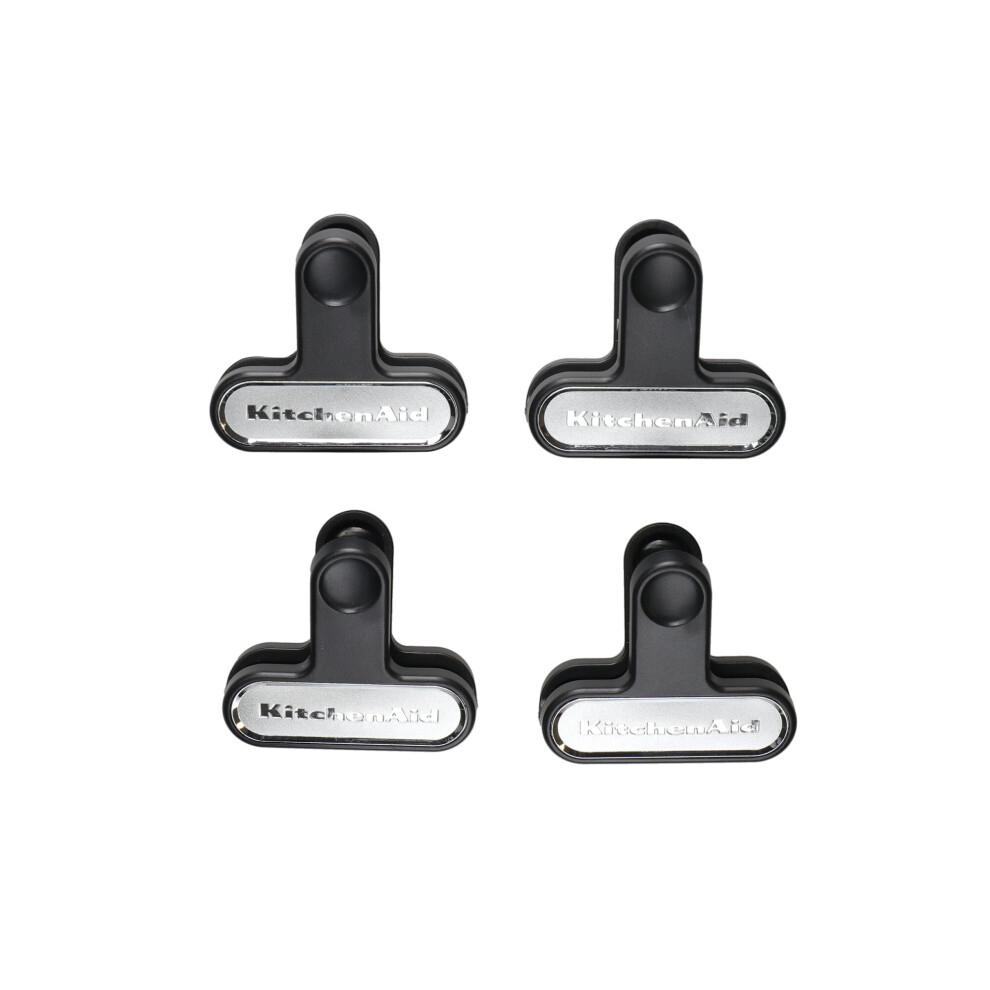 KitchenAid Set of 4 Food Bag Clips 6cm, Freezer and Dishwasher Safe Food Storage Clips  Black