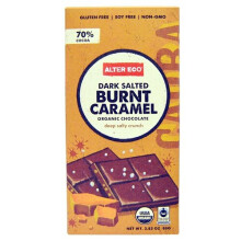 Alter Eco, Organisk Mørk Chokolade Bar, Brændt Karamel, 70% Kakao, 2.82 oz (80 g)
