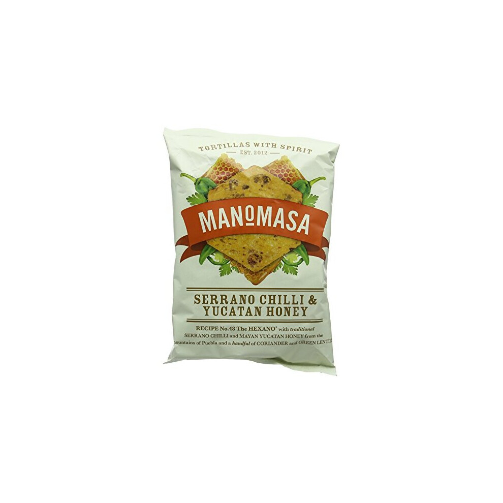 Manomasa Serrano Chilli & Yucatan Tortilla Chips 160g (Pack of 12)